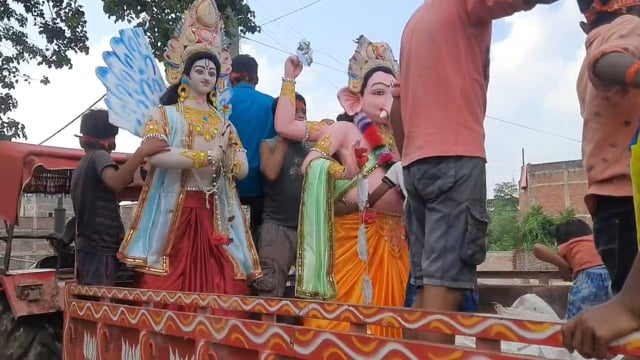 चानन  : मननपुर बाजार में स्थापित मां लक्ष्मीनारायण प्रतिमा का किया गया विसर्जन। 