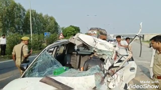 एनएच 19 पर मिहौली के पास सड़क हादसे में दंपति व बेटी की मौत, दो घायल