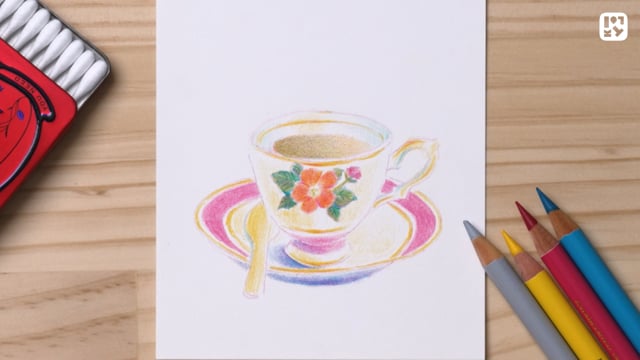 お花のカップを描こう②