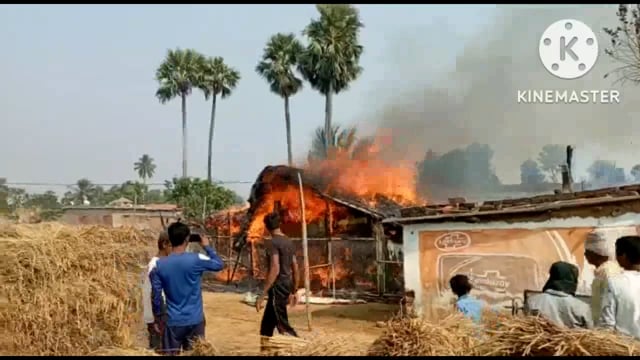 पड़ावचक गांव में अचानक मुर्गा पोल्ट्री फॉर्म में लगी आग से लाखों की संपत्ति जलकर खाक