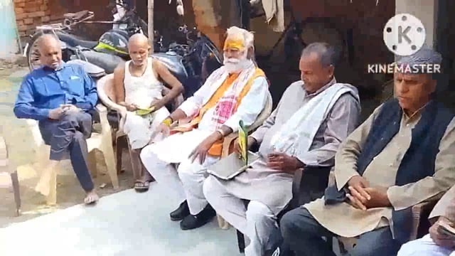 किसान गर्जना रैली को लेकर भारतीय किसान संघ के बैनर तले पथॉय गांव में किसानों की बैठक आयोजित