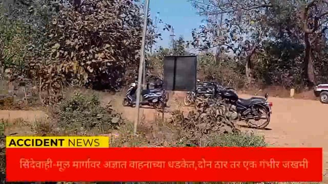 सिंदेवाही-मुल मार्गावरील  सरडपार येथे  अज्ञात वाहनाच्या धडकेत युवक युवती ठार तर एक युवक गंभीर जखमी. 