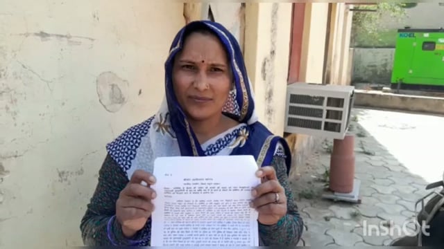 सोंख की रहने वाली सुनीता नामक महिला ने अपने ही देवर पर लगाया फ़सल काटने व जेवरात चोरी करने का आरोप।