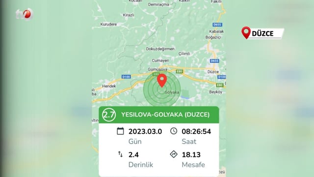 Düzcede 2,7 ve 3,3 Şiddetinde Deprem