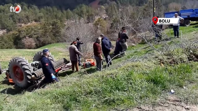 Bolu’da Traktör Devrildi Dede Öldü, Torunu Yaralandı