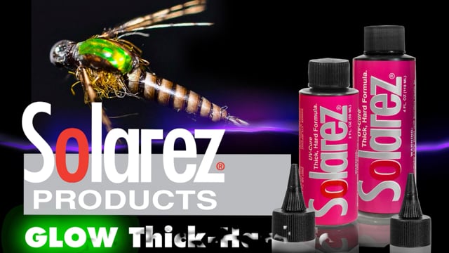 Solarez Thick Glow in the Dark UV Resin for building up fly heads and bodies with ease