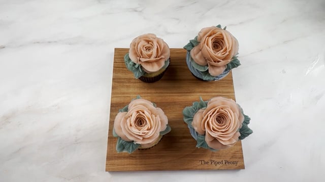 The Single Rose Cupcake with Leafing