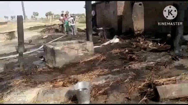 नवादा (बिहार)पकरीबरावां के जसत गांव में अगलगी में गेहूं जलकर राख ,गाय एवं बकरियाँ झुलसी