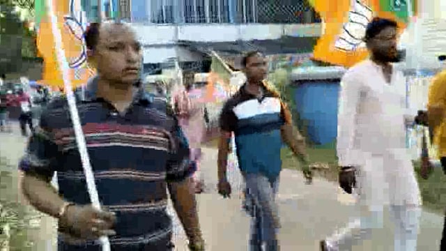 পূর্ব মেদিনীপুরের খেজুরিতে বিজেপির প্রতিবাদ মিছিল।