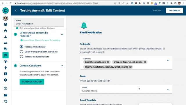 Dynamic Alerts for Email Notifications