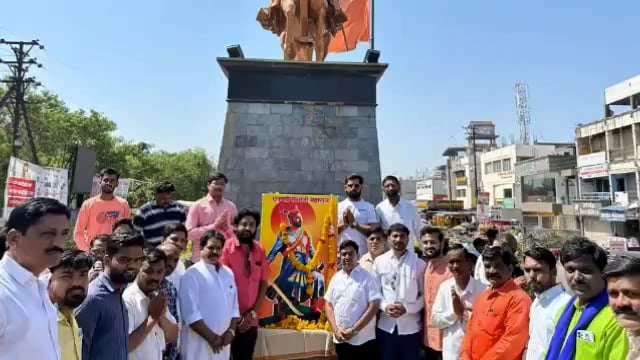 छत्रपती संभाजी महाराज यांची छत्रपती शिवाजी महाराज चौक येथे जयंती साजरी
