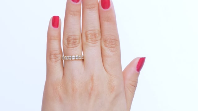 Bezel Set Emerald Cut Band - Video