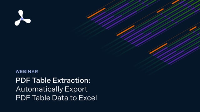 PDF table extraction: Automatically export PDF table data to Excel
