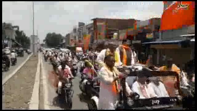 शहरात भारतीय जनता पक्षाच्या वतीने मोटारसायकल रॅली