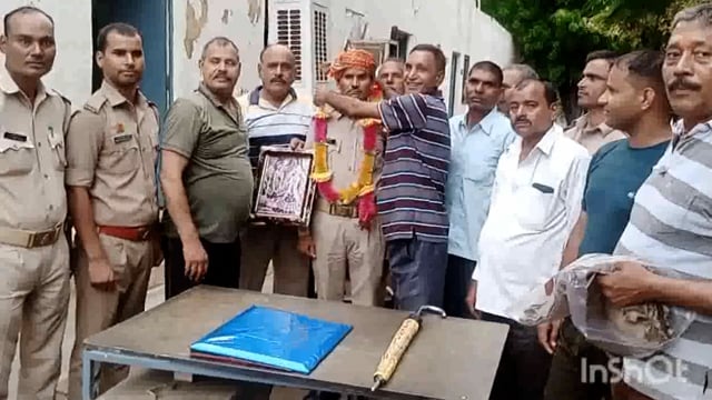 माट फायर स्टेशन स्टाफ ने होमगार्ड को दी विदाई फूल मालाओं से किया स्वागत