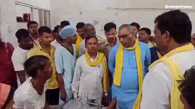 घायलों से मिलने ओमप्रकाश राजभर पहुंचे