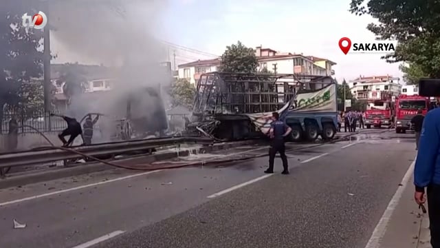 Tır Bomba Gibi Patladı, Faciadan Dönüldü