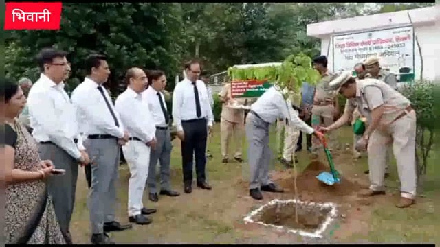 @ न्यायधीशों ने किया न्याय परिसर में पौधारोपण 