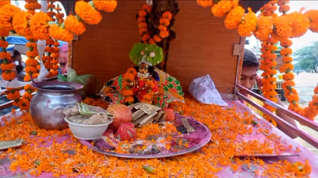 खैर तहसील क्षेत्र के गांव शिवाला कला में भगवान श्री कृष्ण जन्माष्टमी की उपलक्ष में निकल गई झांकियां