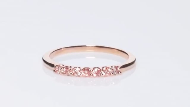 Gorgeous Pink Diamond Band in 14K Rose Gold. 7 lab-grown