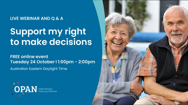 Webinar – Support my right to make decisions