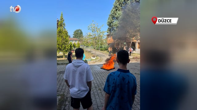 Öğrenciler Yangın Eğitimi ve Tatbikatı Gerçekleştirdi