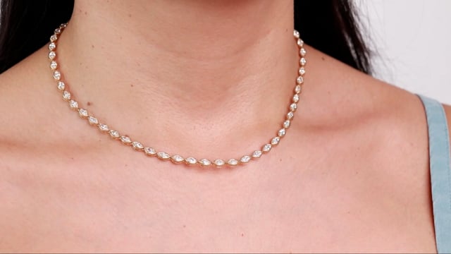 Bezel Set Marquise Tennis Necklace - Video