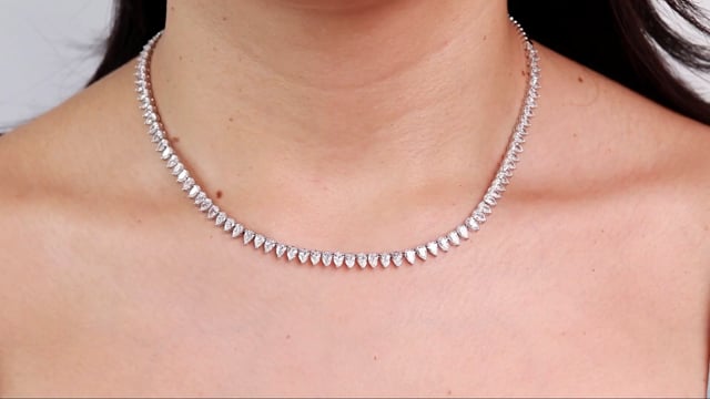 Pear Shape Tennis Necklace - Video