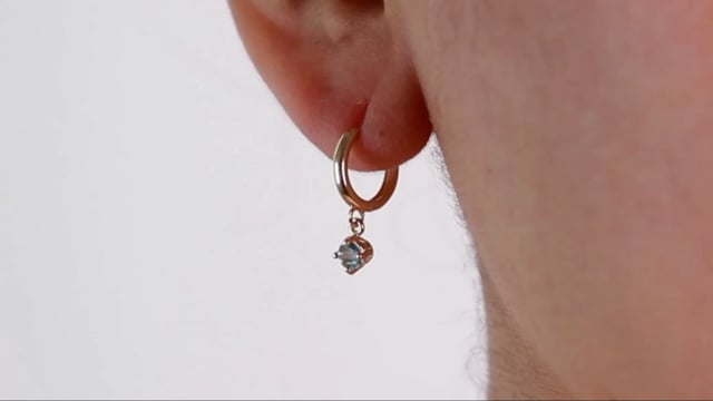Gemstone Round Charm Hoops - Video