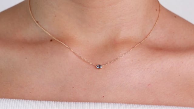 Diamond Bezel Set Oval Necklace - Video