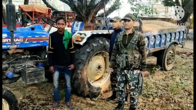 पुलिस ने दुबरी बीघा नदी बालू घाट से बालू चोरी कर रहे दो ट्रैक्टर को किया जप्त चालक गिरफ्तार