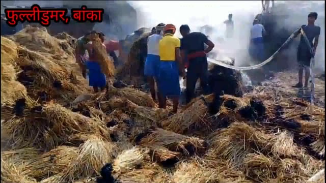 खलिहान पर सात बीघा के जमाधान के टाल में अचानक लगी आग से सारा धान जलकर हुआ राख, पीड़ित ने अंचलाधिकारी को दिया आवेदन 