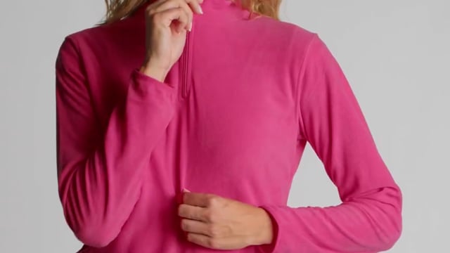 Video av Himalaya fleecejacka med kvartslång dragkedja för dam