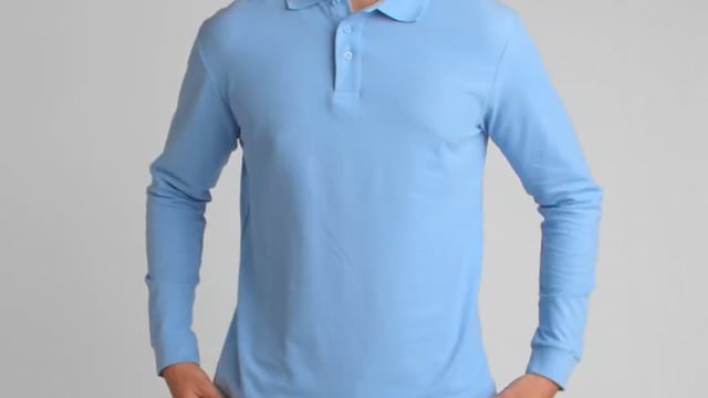 Video av Estrella långärmad pikétröja för herr