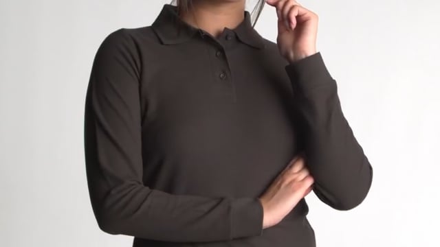 Video av Estrella långärmad pikétröja för dam