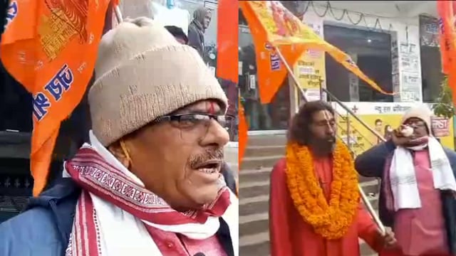 श्रीदुर्गा जीसेवा शक्तिपीठ केमहंत श्री108उमाशंकर महाराज द्वारा भंवरनाथ मंदिर में501दीपक जलाकर अयोध्या के निकाली पदयात्रा