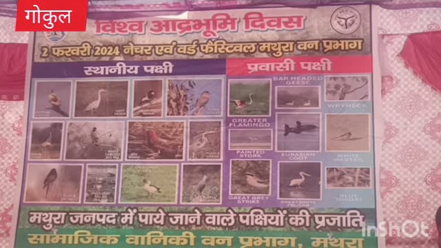 गोकुल वन विभाग ने बनाया विश्व आद्रभूमि दिवस नेचर एवं फेस्टिवल कार्यक्रम किया गया आयोजित स्कूली छात्र-छात्राओं लिया भाग