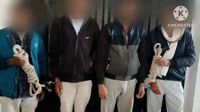 पुलिस ने भीतिया के जंगल में छापेमारी कर शराब मामले के चार आरोपी को गिरफ्तार कर भेजा न्यायालय