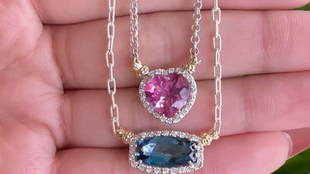 Larimar gemstone Heart shape Pendant, 925 Sterling Silver - Larimar  Creations