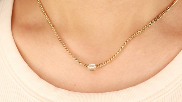 Emerald Cut Chelsea Chain Necklace - Video