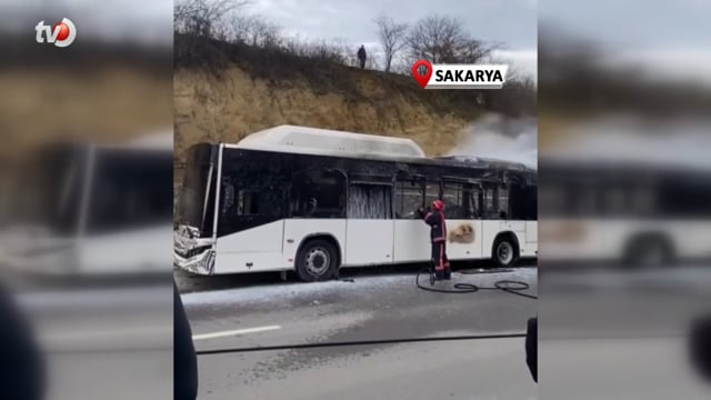 Test Sürüşündeki Otobüs Alev Alev Yandı