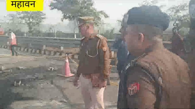 महावन यमुना एक्सप्रेसवे किलोमीटर 117 पर हुआ दर्दनाक कार सवार 5 लोग जिंदा जलने से मौत पटना स्थल पर पहुंचे डीएम एसएसपी 