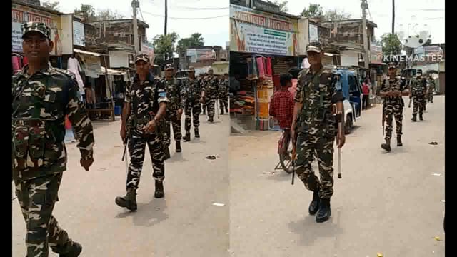 आगामी लोकसभा चुनाव शांतिपूर्ण व भय मुक्त संपन्न करवाने को लेकर एस एस बी के जवानों ने किया फ्लैग मार्च