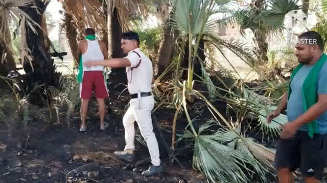 भोलाकुरहा गांव में झाड़ी बसवारी में लगी आग, बाल बाल बच्चा गेहूं व घर