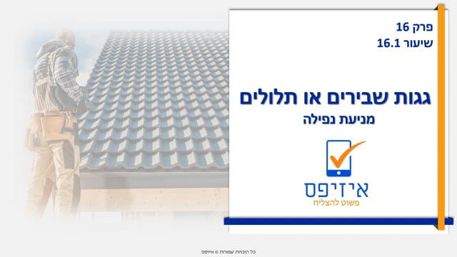 גגות שבירים או תלולים | מניעת נפילה