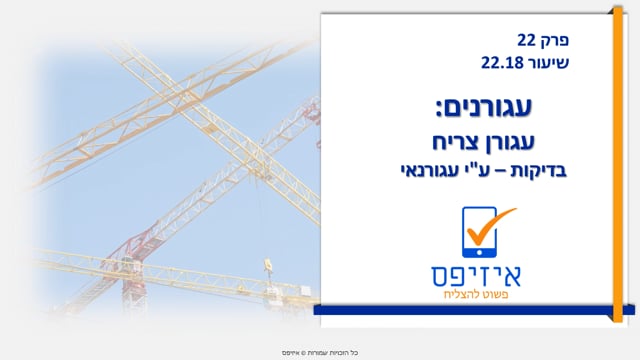 עגורנים | בדיקות עגורנאי