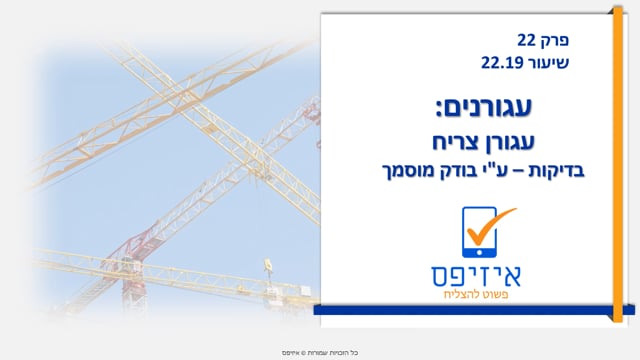 עגורנים |  בדיקות בודק מוסמך