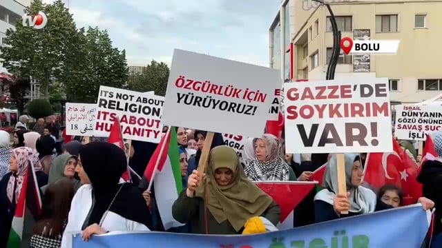 Yüzlerce Bolulu Katil İsrail Diyerek Yürüdü