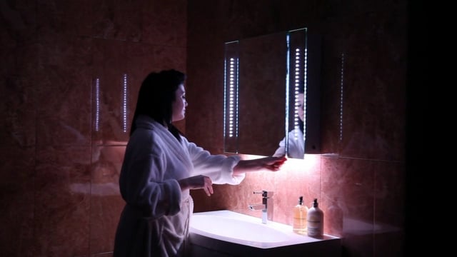 Auto Colour Changing Bathroom Mirror Cabinets