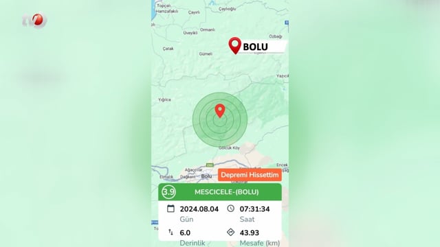 Bolu'da Peş Peşe Depremler